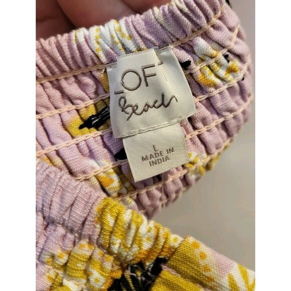 New Loft Beach Pink Yellow Floral Empire Waist Halter Maxi Dress Sz L Hippie - Picture 7 of 8